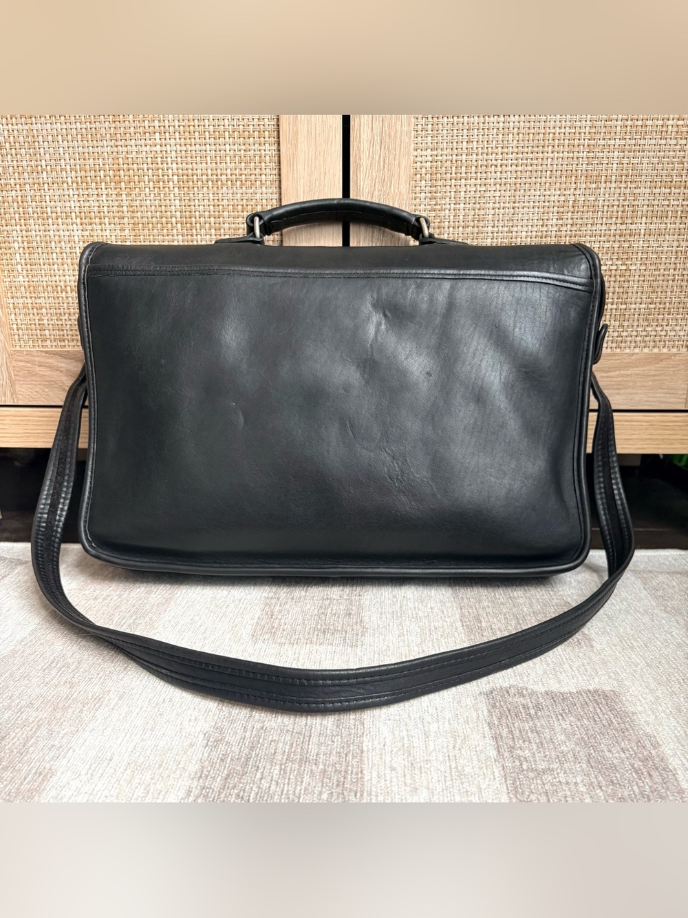 COACH Vintage Metropolitan Black Leather Nickel Briefcase Laptop Bag 5180 *READ* - Picture 2 of 16